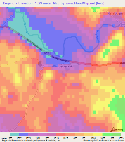 Begendik,Turkey Elevation Map