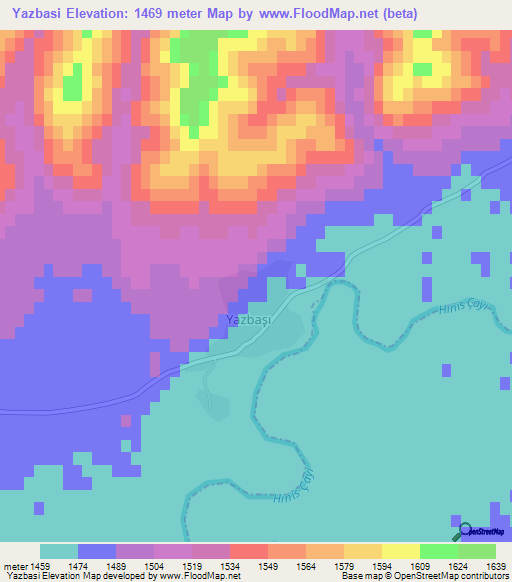 Yazbasi,Turkey Elevation Map