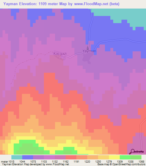 Yayman,Turkey Elevation Map