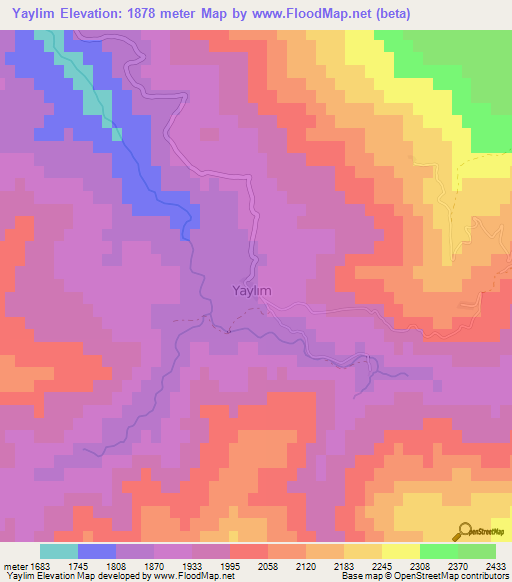 Yaylim,Turkey Elevation Map