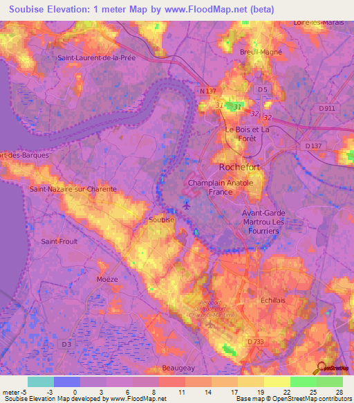 Soubise,France Elevation Map