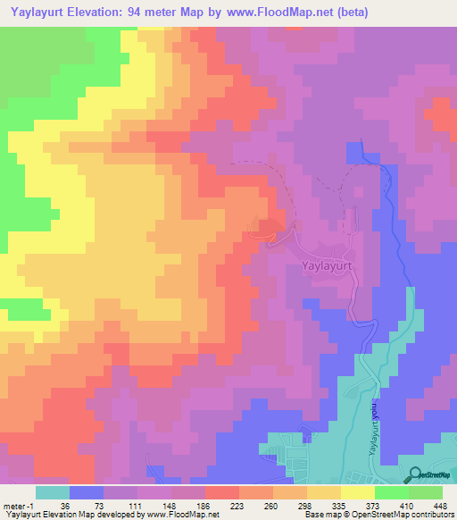 Yaylayurt,Turkey Elevation Map