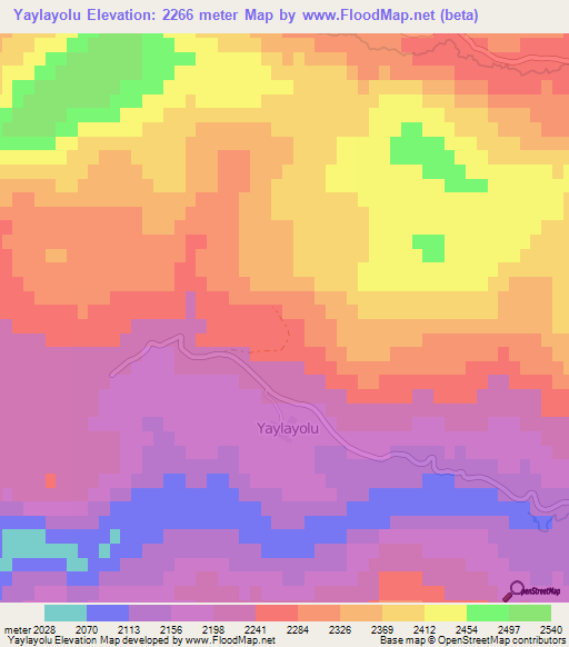 Yaylayolu,Turkey Elevation Map