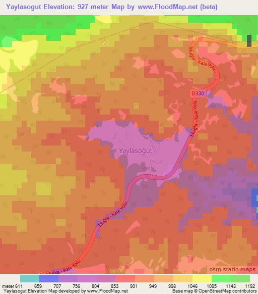 Yaylasogut,Turkey Elevation Map