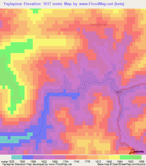 Yaylapinar,Turkey Elevation Map