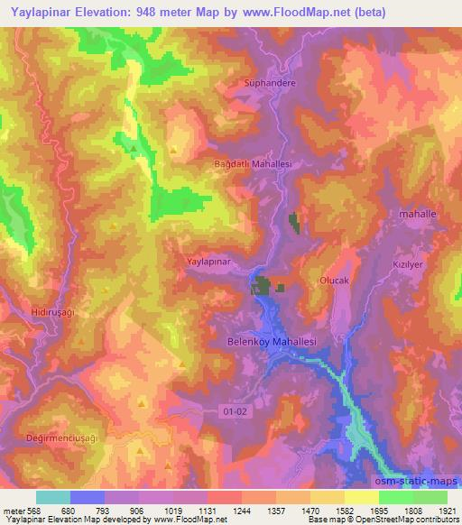 Yaylapinar,Turkey Elevation Map