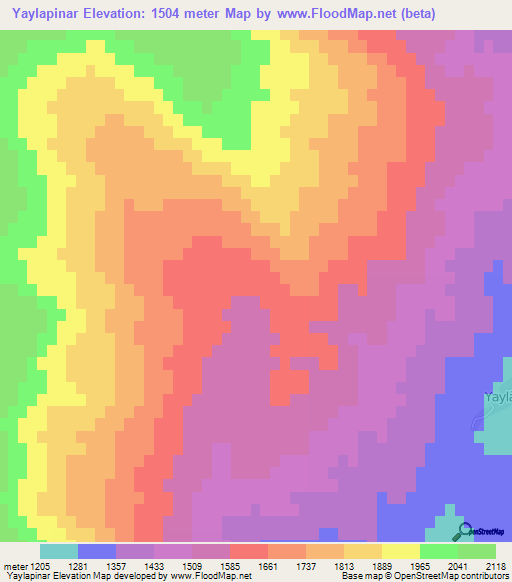 Yaylapinar,Turkey Elevation Map