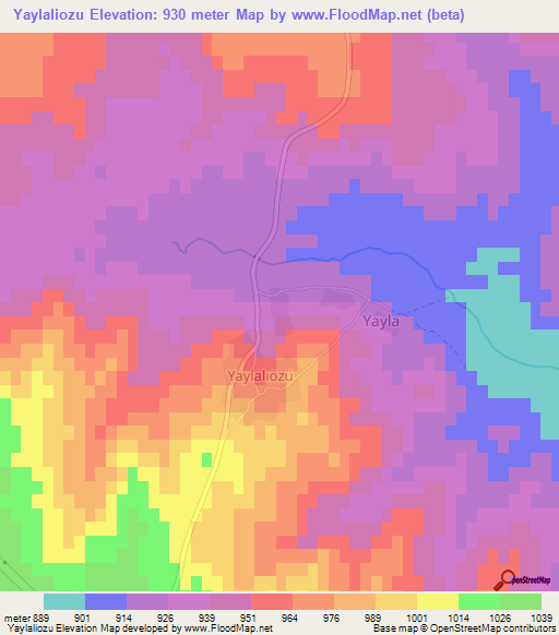 Yaylaliozu,Turkey Elevation Map