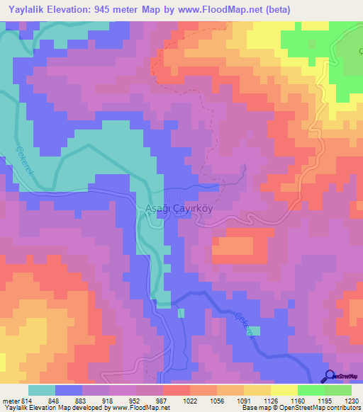 Yaylalik,Turkey Elevation Map