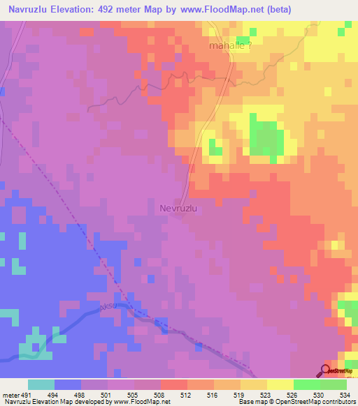 Navruzlu,Turkey Elevation Map