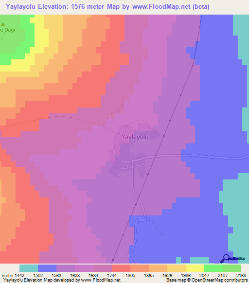 Yaylayolu,Turkey Elevation Map