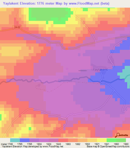 Yaylakent,Turkey Elevation Map