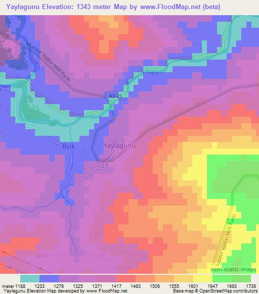 Yaylagunu,Turkey Elevation Map