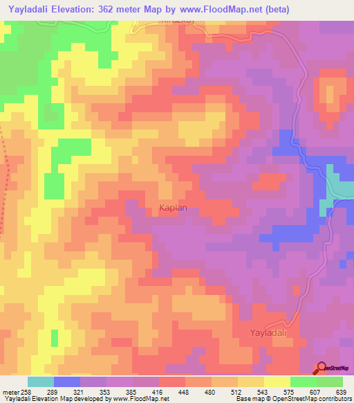 Yayladali,Turkey Elevation Map