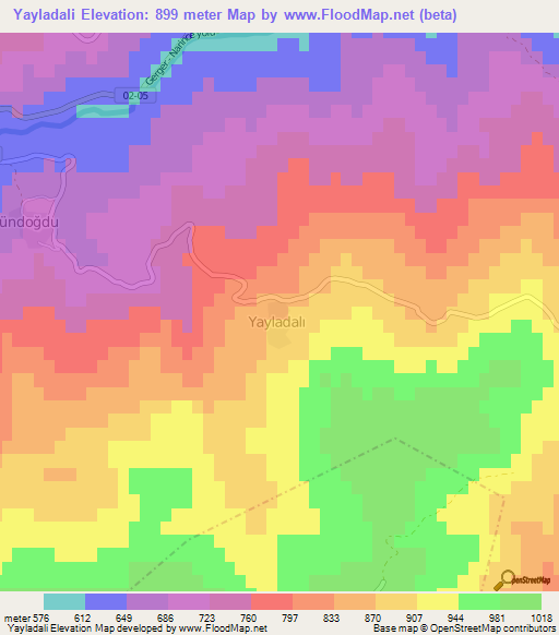 Yayladali,Turkey Elevation Map