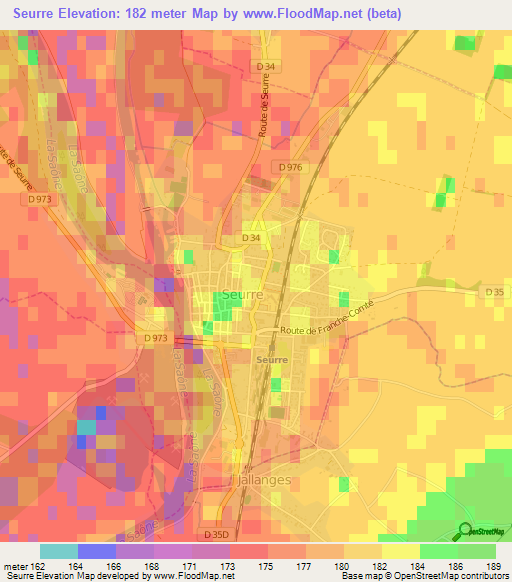 Seurre,France Elevation Map