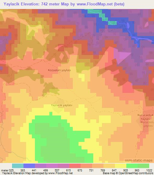 Yaylacik,Turkey Elevation Map