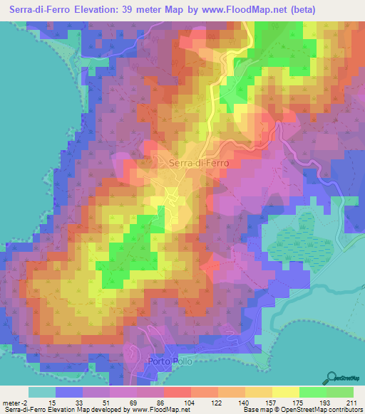 Serra-di-Ferro,France Elevation Map