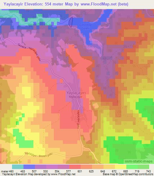 Yaylacayir,Turkey Elevation Map