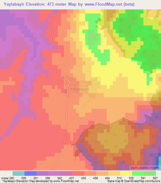 Yaylabayir,Turkey Elevation Map