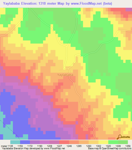 Yaylababa,Turkey Elevation Map