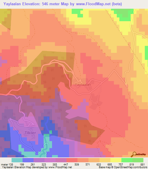 Yaylaalan,Turkey Elevation Map