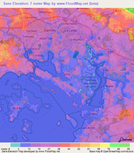 Sene,France Elevation Map