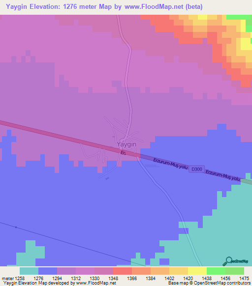 Yaygin,Turkey Elevation Map