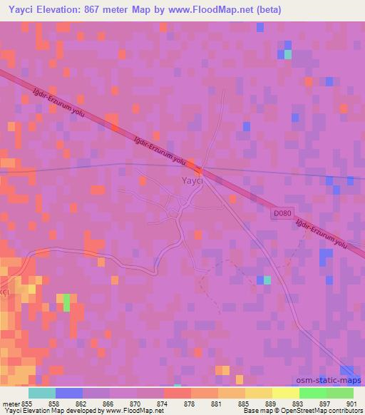 Yayci,Turkey Elevation Map