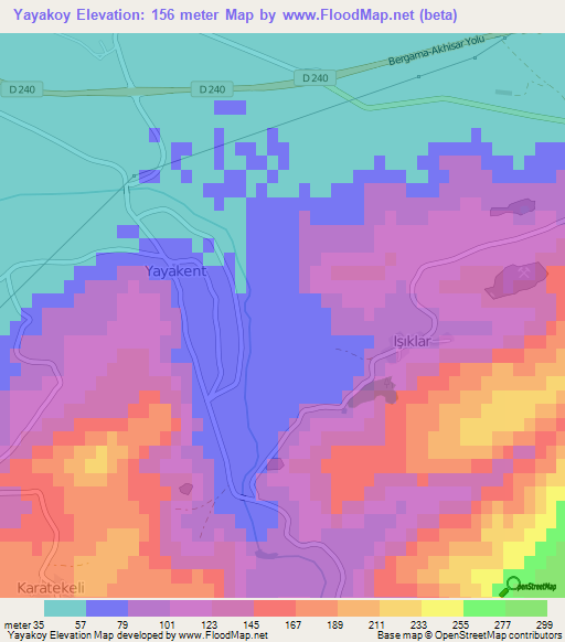 Yayakoy,Turkey Elevation Map