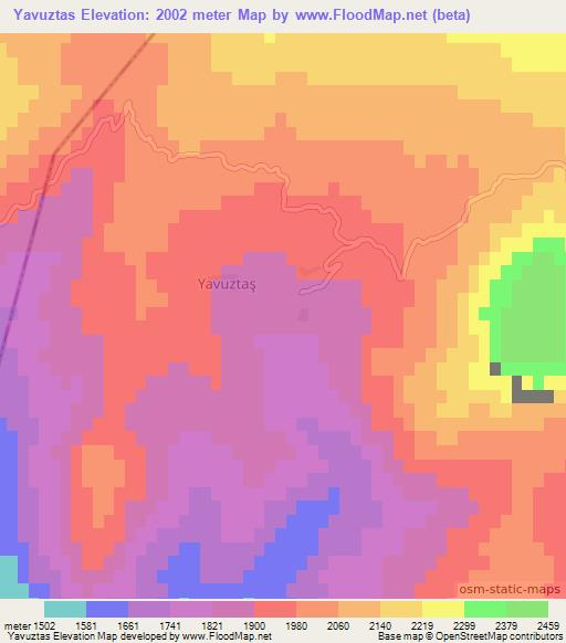 Yavuztas,Turkey Elevation Map