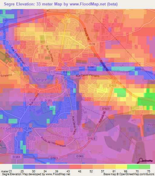 Segre,France Elevation Map