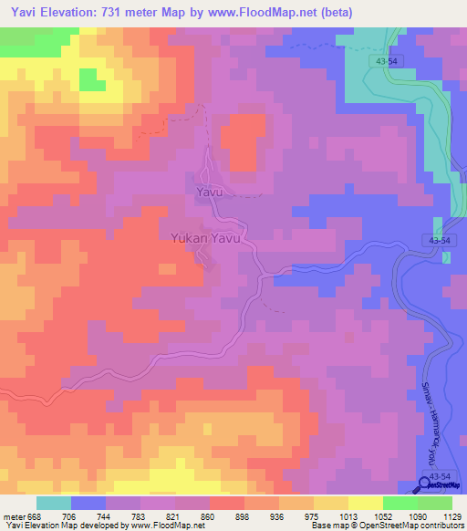 Yavi,Turkey Elevation Map