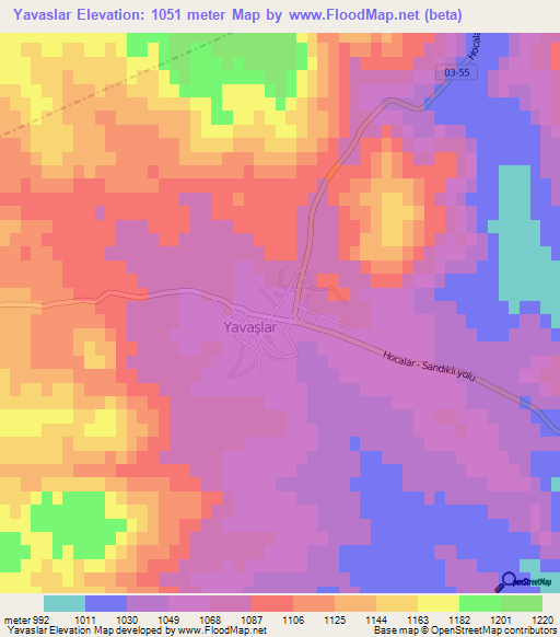 Yavaslar,Turkey Elevation Map