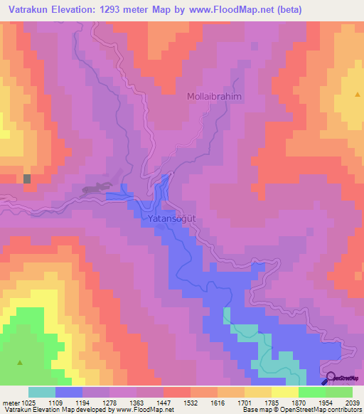 Vatrakun,Turkey Elevation Map