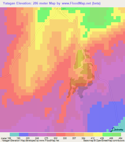 Yatagan,Turkey Elevation Map