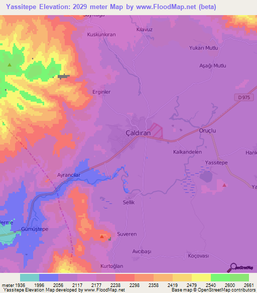 Yassitepe,Turkey Elevation Map