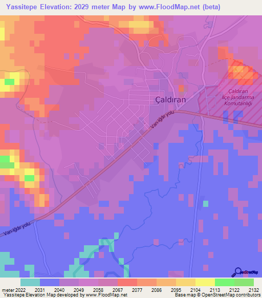 Yassitepe,Turkey Elevation Map