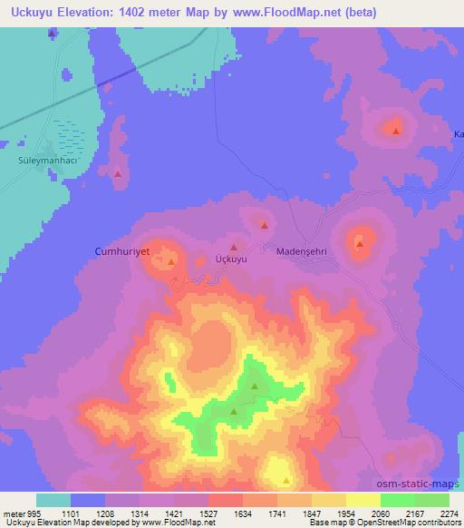 Uckuyu,Turkey Elevation Map