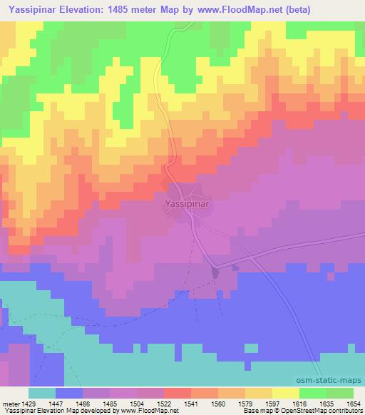 Yassipinar,Turkey Elevation Map