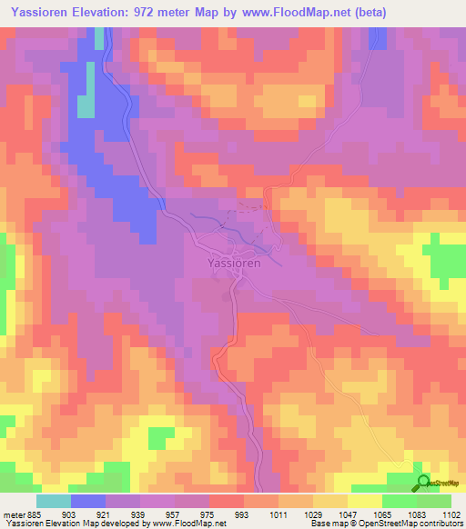 Yassioren,Turkey Elevation Map