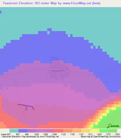 Yassioren,Turkey Elevation Map