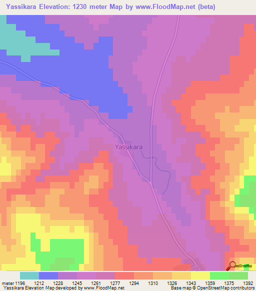 Yassikara,Turkey Elevation Map