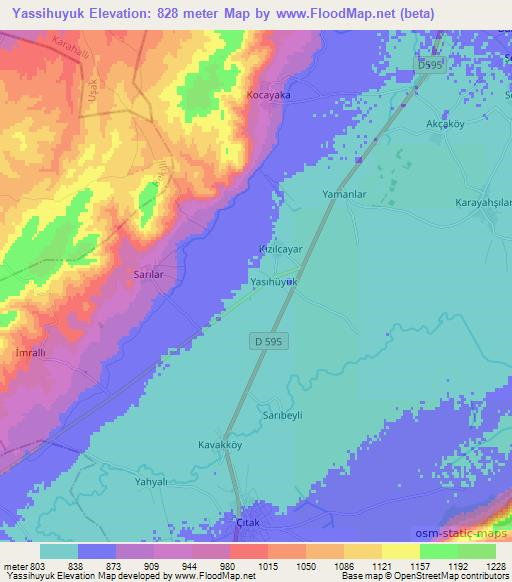 Yassihuyuk,Turkey Elevation Map