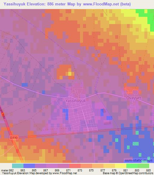 Yassihuyuk,Turkey Elevation Map