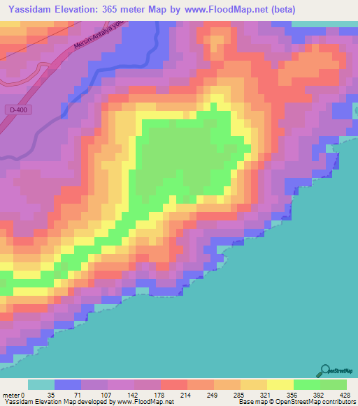 Yassidam,Turkey Elevation Map