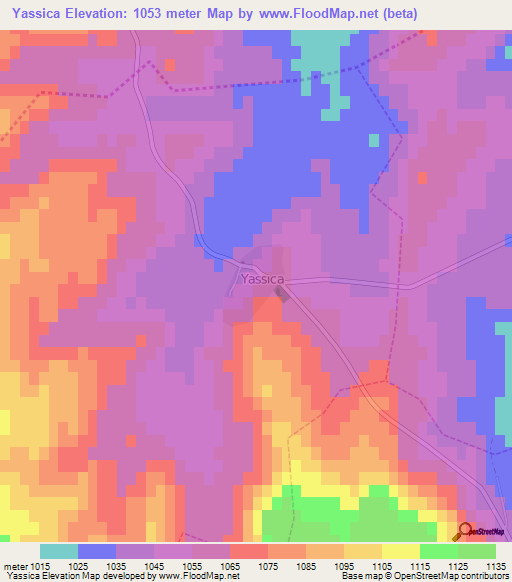 Yassica,Turkey Elevation Map