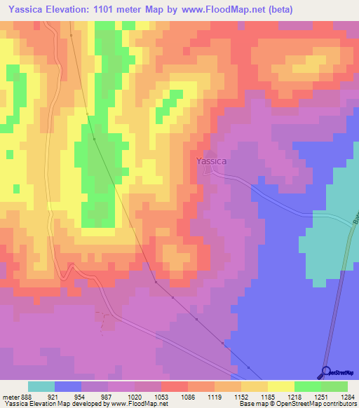 Yassica,Turkey Elevation Map