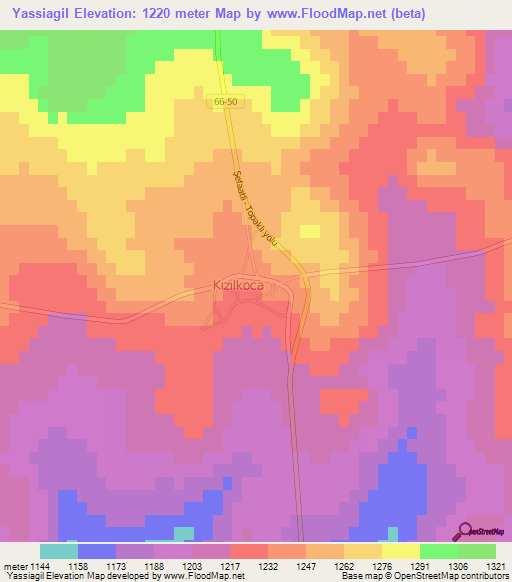 Yassiagil,Turkey Elevation Map