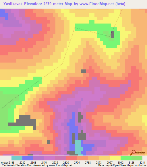 Yaslikavak,Turkey Elevation Map